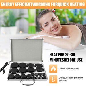 Basalt Hot Rocks Massage 20 pcs Stone, Professional Massage Tools(1 Box(20 Pcs))
